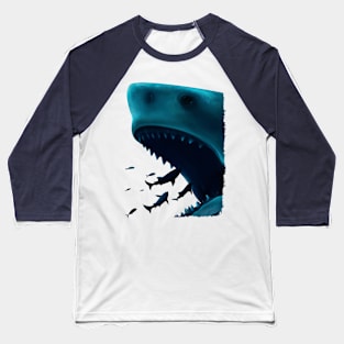 Shark Attack (transparent) Baseball T-Shirt